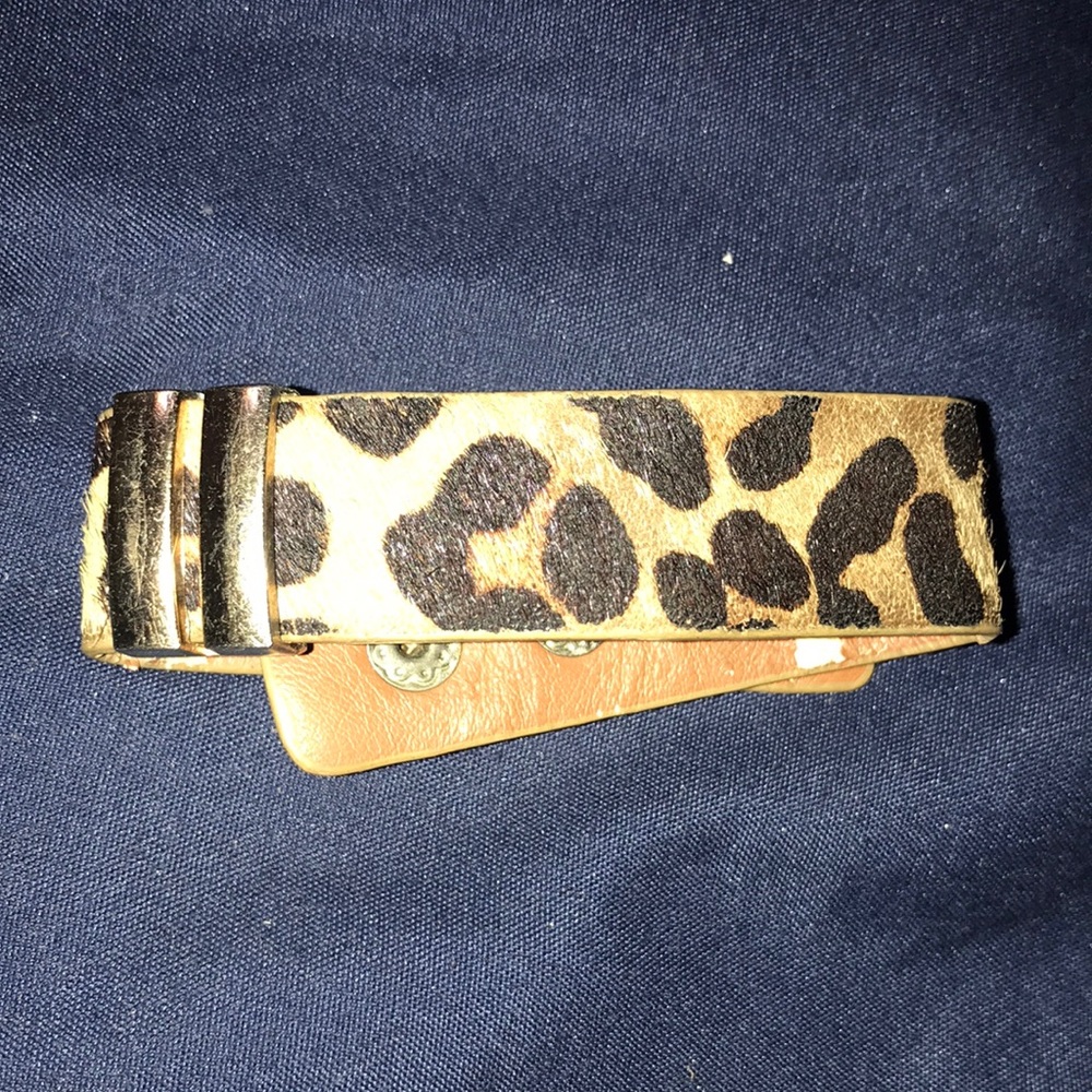 Leopard Print Leather Money Clip